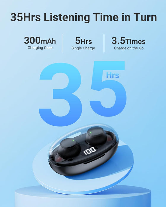RAUGEE Earbuds Bluetooth Headphones with Charging Case Ear Buds IPX7 Waterproof Earphones