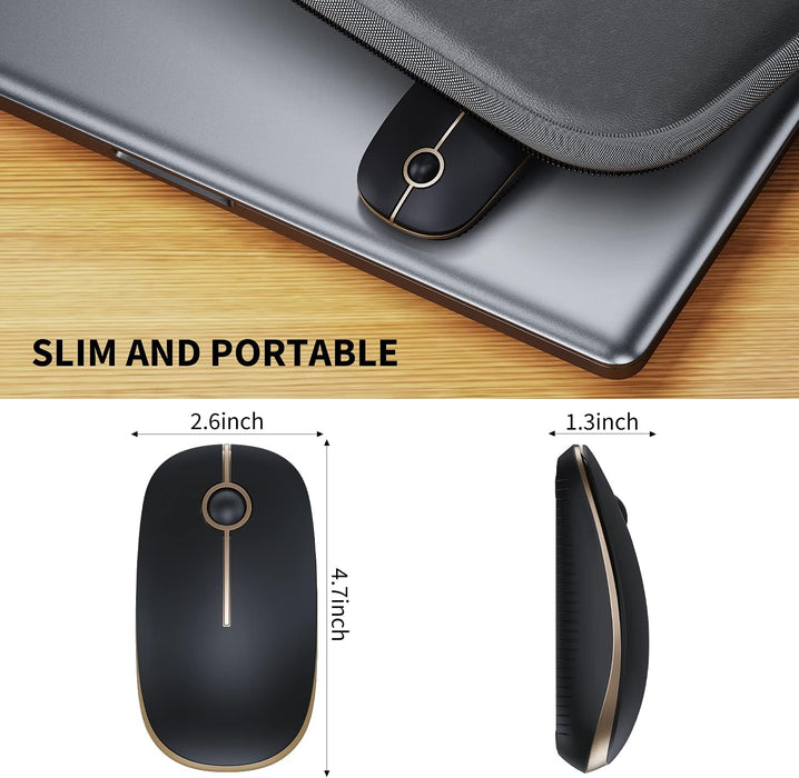 RAUGEE Wireless Mouse 2.4G Slim Portable Computer Mice with Nano Receiver for Notebook, PC, Laptop, Computer