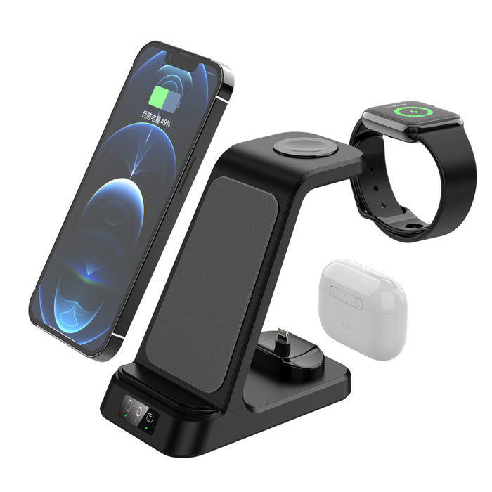 Chargeur sans fil 3 en 1 Station de charge rapide 15 W pour iPhone, AirPods  et Apple Watch
