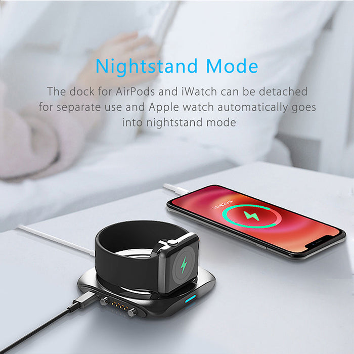 4-in-1-Dockingstation für magnetisches kabelloses Ladegerät für iPhone 12 Apple Watch Airpods Pro