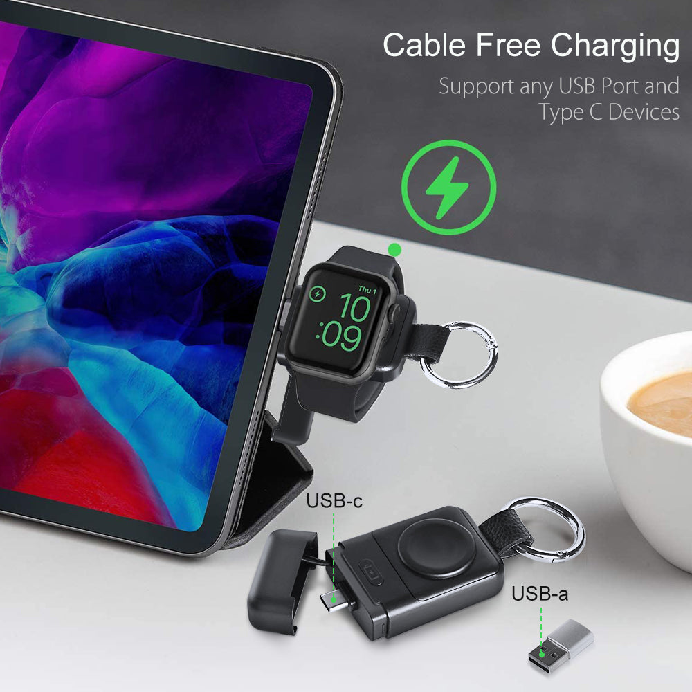 Chargeur sans fil portable 1400mAh Power Bank pour Apple Watch 7/SE/6/5/4/3/2/1