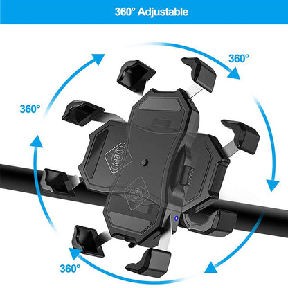 Motorrad-Handyhalter mit kabellosem Ladegerät, wasserdichte Handyhalterung für Motorräder