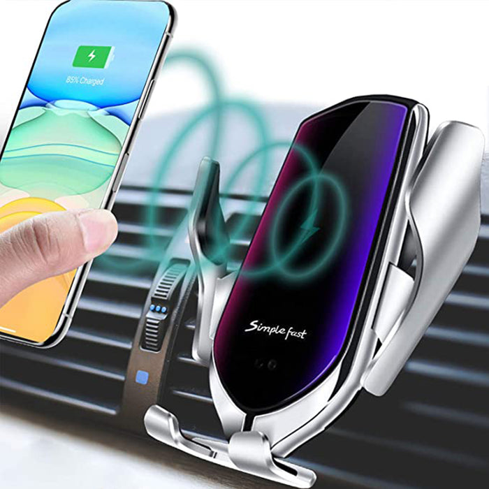 Wireless Car Charger Auto Clamping Phone Car Vent Mount Holder for iPhone Samsung Xiaomi