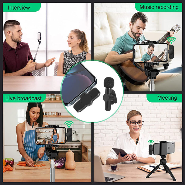 Wireless Lapel Lavalier Microphone for iPhone iPad YouTube Facebook Live Stream Vlog