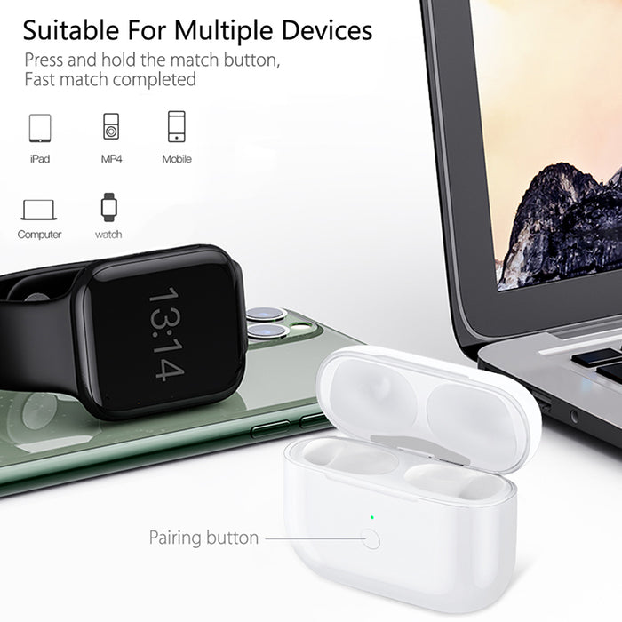 Ladekoffer für Airpods Pro Ersatz Qi Wireless Bluetooth 660Mah Akku mit Pairing Sync Button