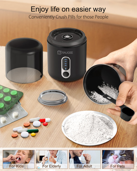 Cordless Electric Pill Crusher Battery Operated Grinder Extremely Fine Powder for Small and Large Medication