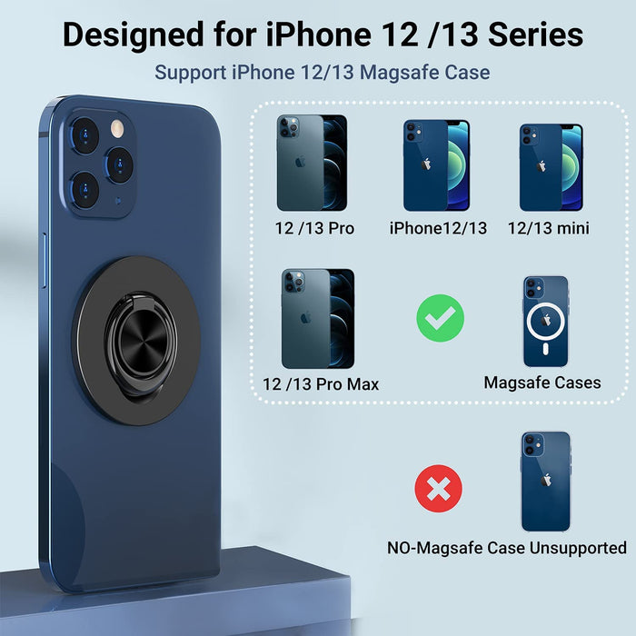 Magnetischer Ringhalter Abnehmbarer Telefongriff für iPhone 12/13 Mini Pro Max