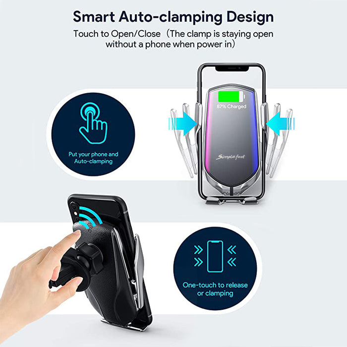 SMART SENSOR WIRELESS CAR CHARGER SIMPLE FAST AUTOMATIC PHONE