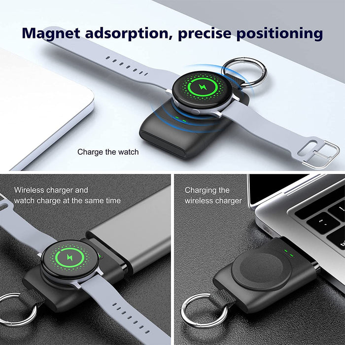 Chargeur sans fil portable 1400mAh Power Bank pour Samsung Galaxy Watch 4/3 Active 1/2 Gear S2/S3