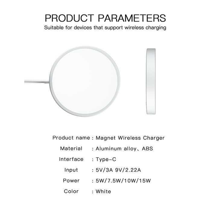 Cargador inalámbrico Magsafe 15W Almohadilla de carga magnética para iPhone 12/13 Mini Pro Max