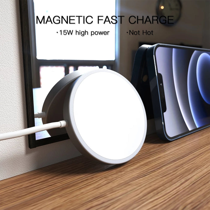 Cargador inalámbrico Magsafe 15W Almohadilla de carga magnética para iPhone 12/13 Mini Pro Max