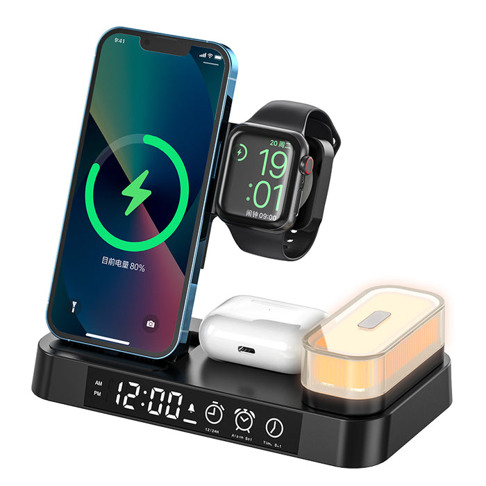 3in1 Digitaluhr mit Wecker und Ladestation für Smartphones
